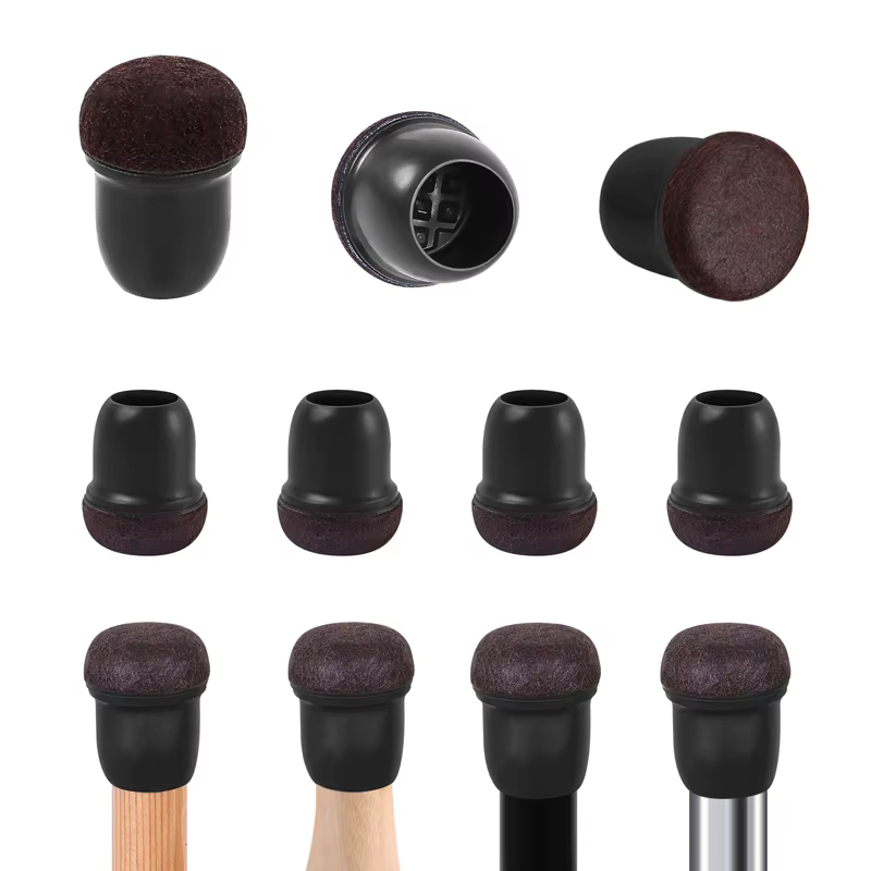 8PCS Chair Leg Floor Protectors Anti- Slip 360° Silicone Furniture Leg Foot Covers Round Table Feet Cups Thick Wrap Felt Pads