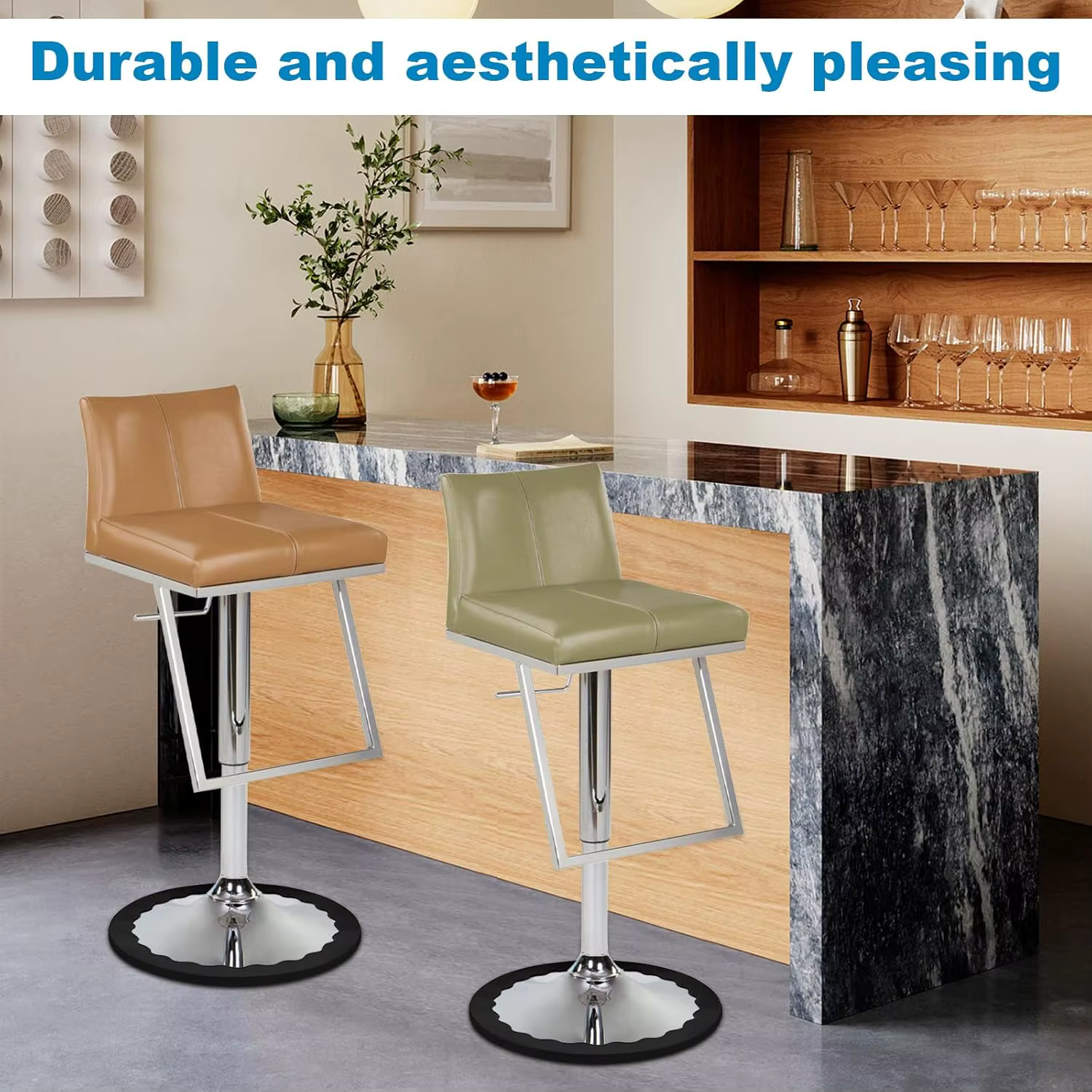 1Pc Bar Stools Leg Protectors Ring Stretchable Silicone Non-Slip Chair Leg Protector Chair Footrest Bottom Pads Protect Floor