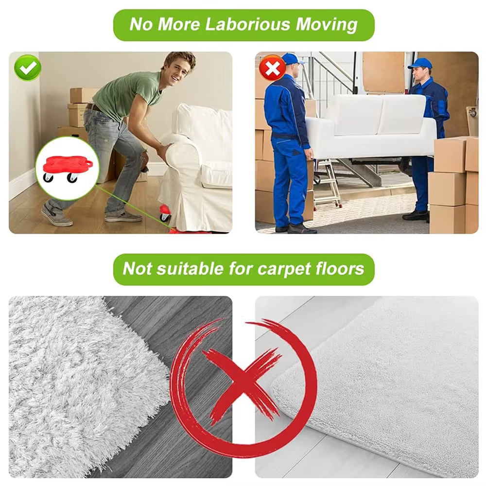 Professional Furniture Mover Tool Set Heavy Stuffs Transport Lifter Wheeled Mover Roller with Wheel Bar Moving Hand Device