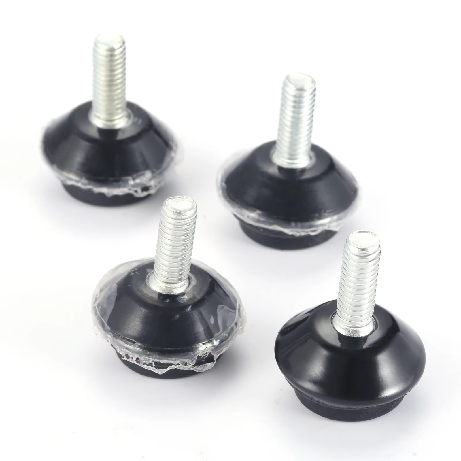 4pcs Adjustable Metal Furniture Levelers Feet Leg M6*15mm Thread Screw Black/Silver/Gold for Cabinet Table Chair Machine Base