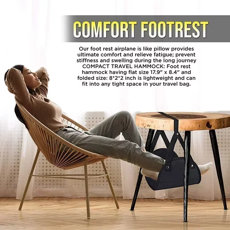 2025 New Airplane Footrest With Adjustable Strap, Portable Hammock Leg Rest, Perfect Travel Accessories