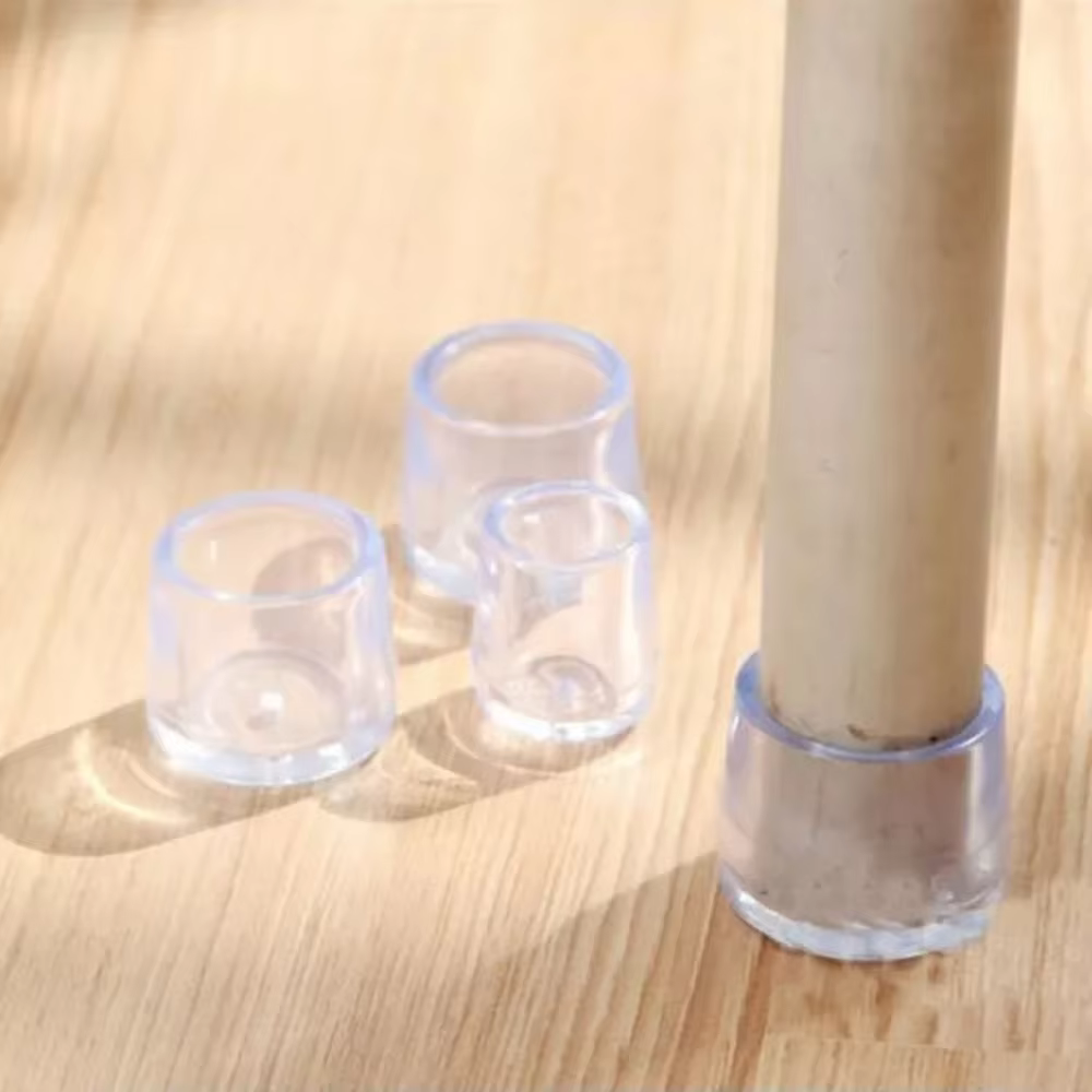4PC Chair Table Pads Feet Round Furniture Leveling Leg Cover Floor Anti Scratch Protector Caps Home Transparent Non-slip Ferrule