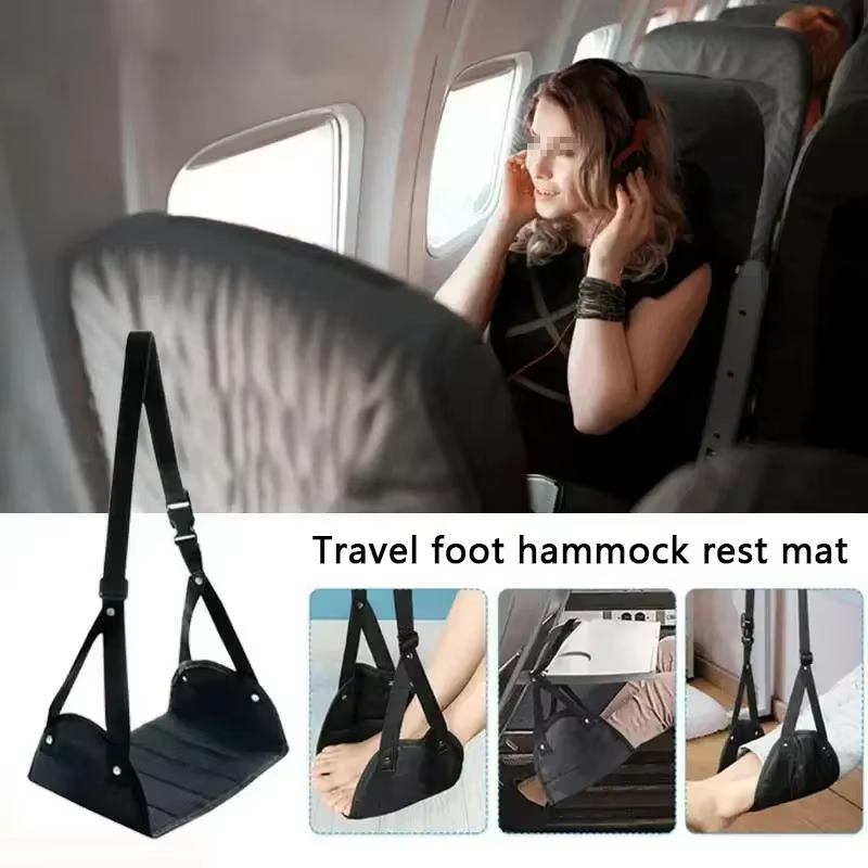 2025 New Airplane Footrest With Adjustable Strap, Portable Hammock Leg Rest, Perfect Travel Accessories