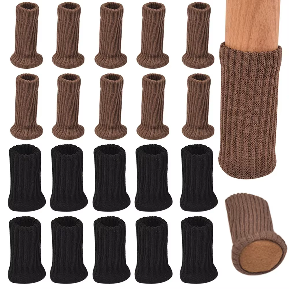 24/4Pcs Chair Legs Socks Knitted Furniture Feet Floor Protectors Anti-slip Pads Silent Thicken Table Chair Leg Socks Covers