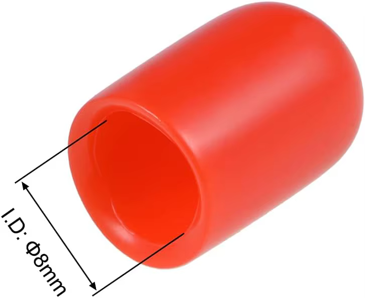 5-50pcs rubber end caps, vinyl end caps with black and red screws, bolts, screws, rubber thread protectors, safety covers